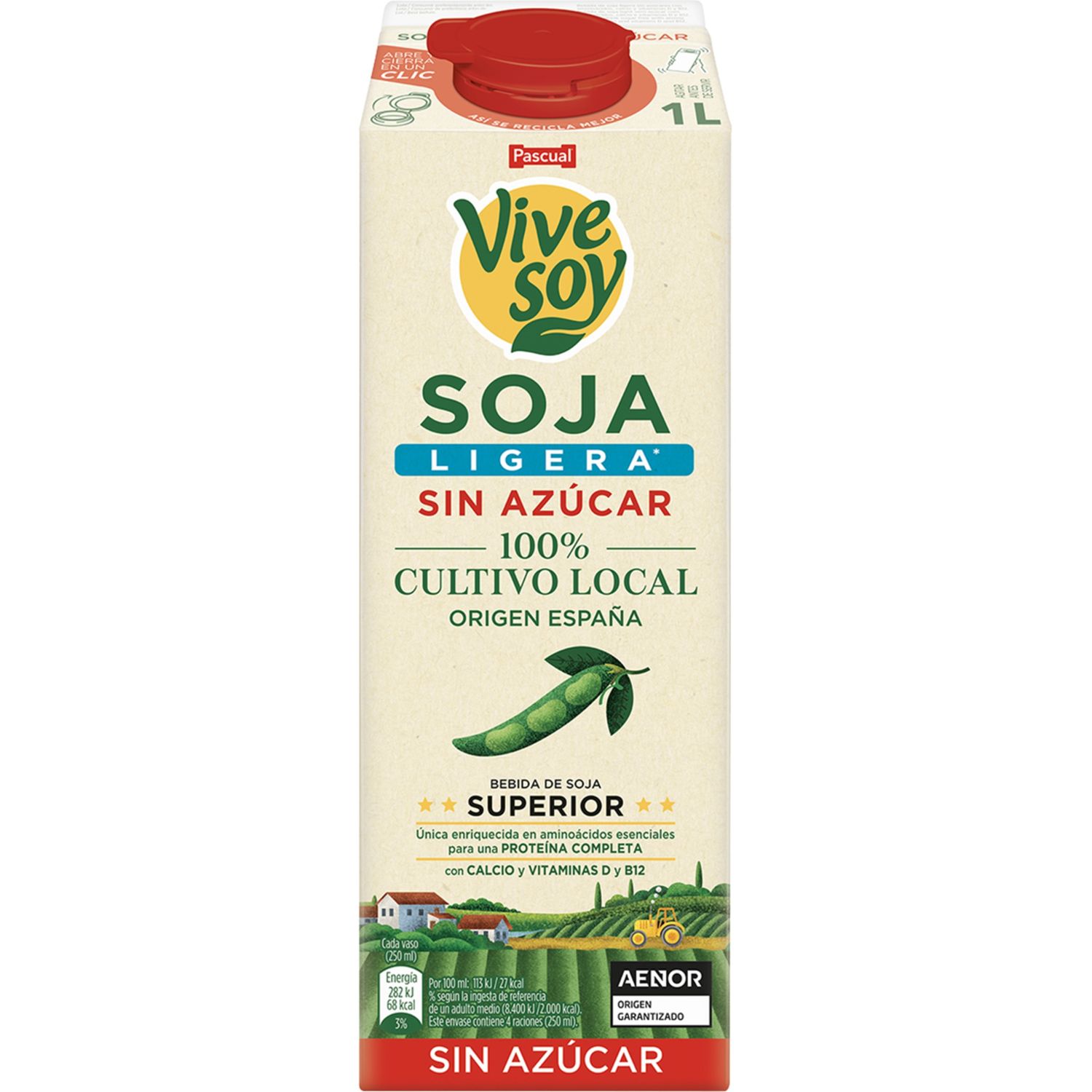 Bebida de soja ligera sin azúcar VIVESOY 1lt.