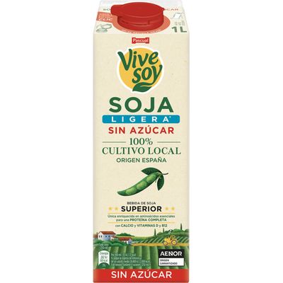 Bebida de soja ligera sin azúcar VIVESOY 1lt.