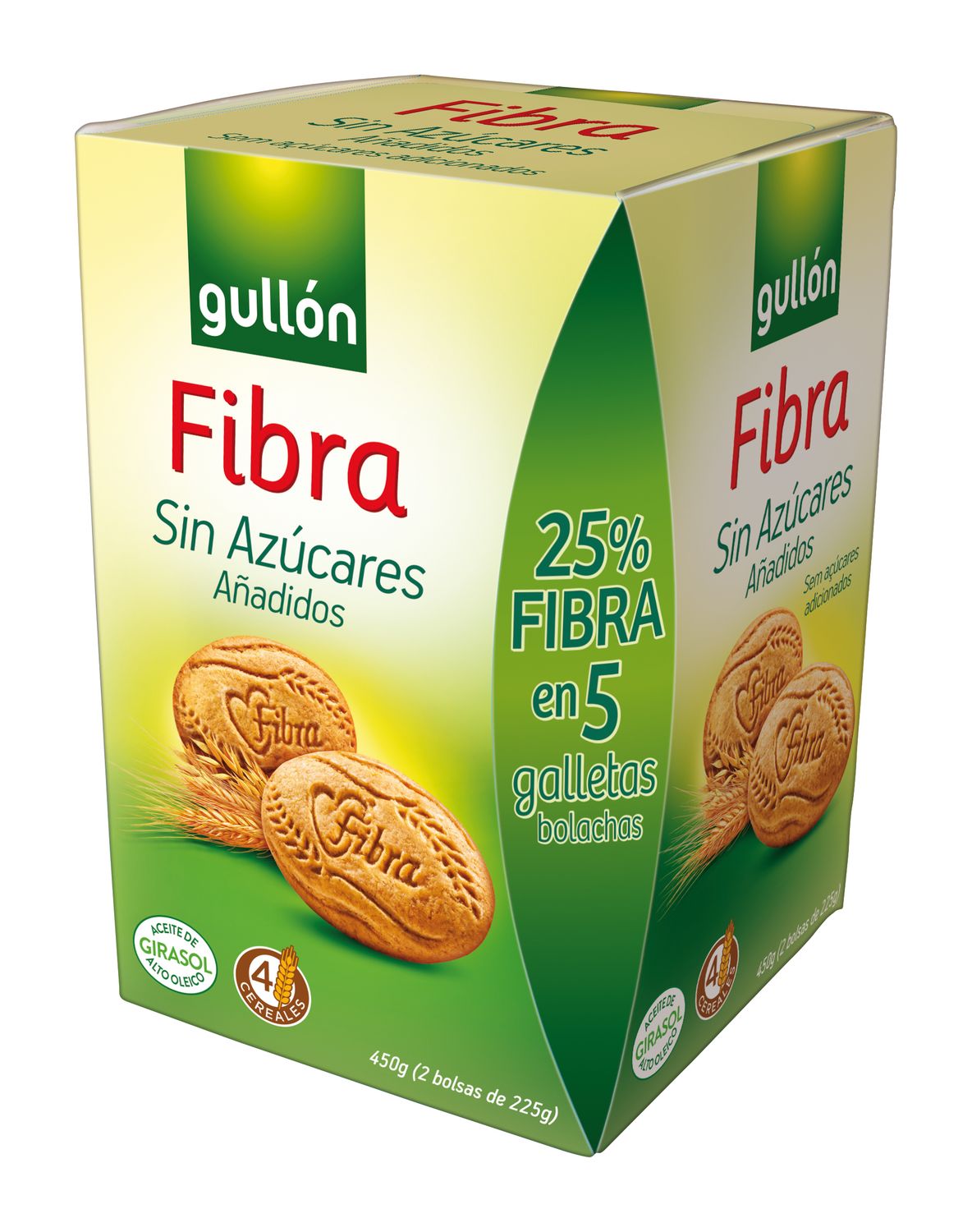 Galletas Fibra sin azúcares añadidos GULLÓN 450 g.