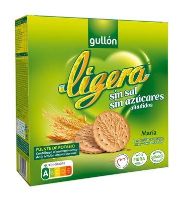 Galletas María ligera sin sal y sin azúcares añadidos GULLÓN 600 g.