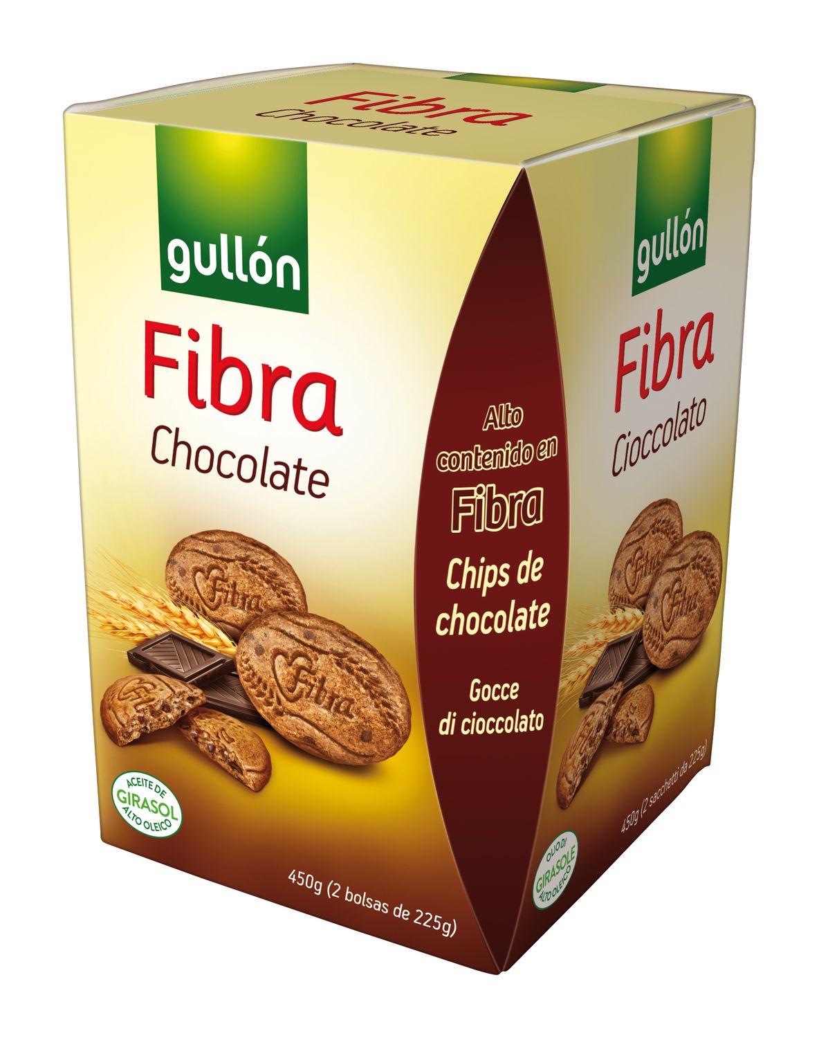 Galletas fibra chocolate GULLÓN 450 g.