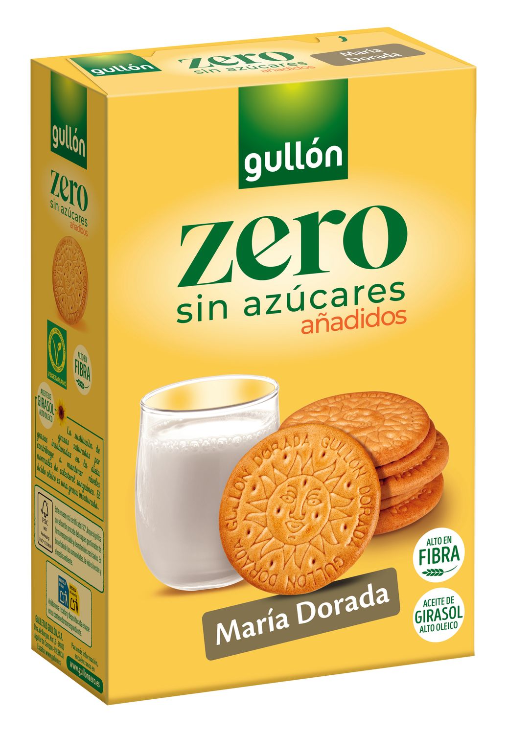 Galletas María dorada zero sin azúcares añadidos GULLÓN 400 g.