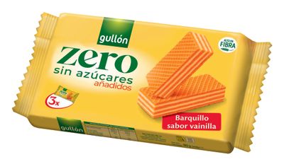 Barquillos de vainilla zero sin azúcares añadidos GULLÓN 180 g.