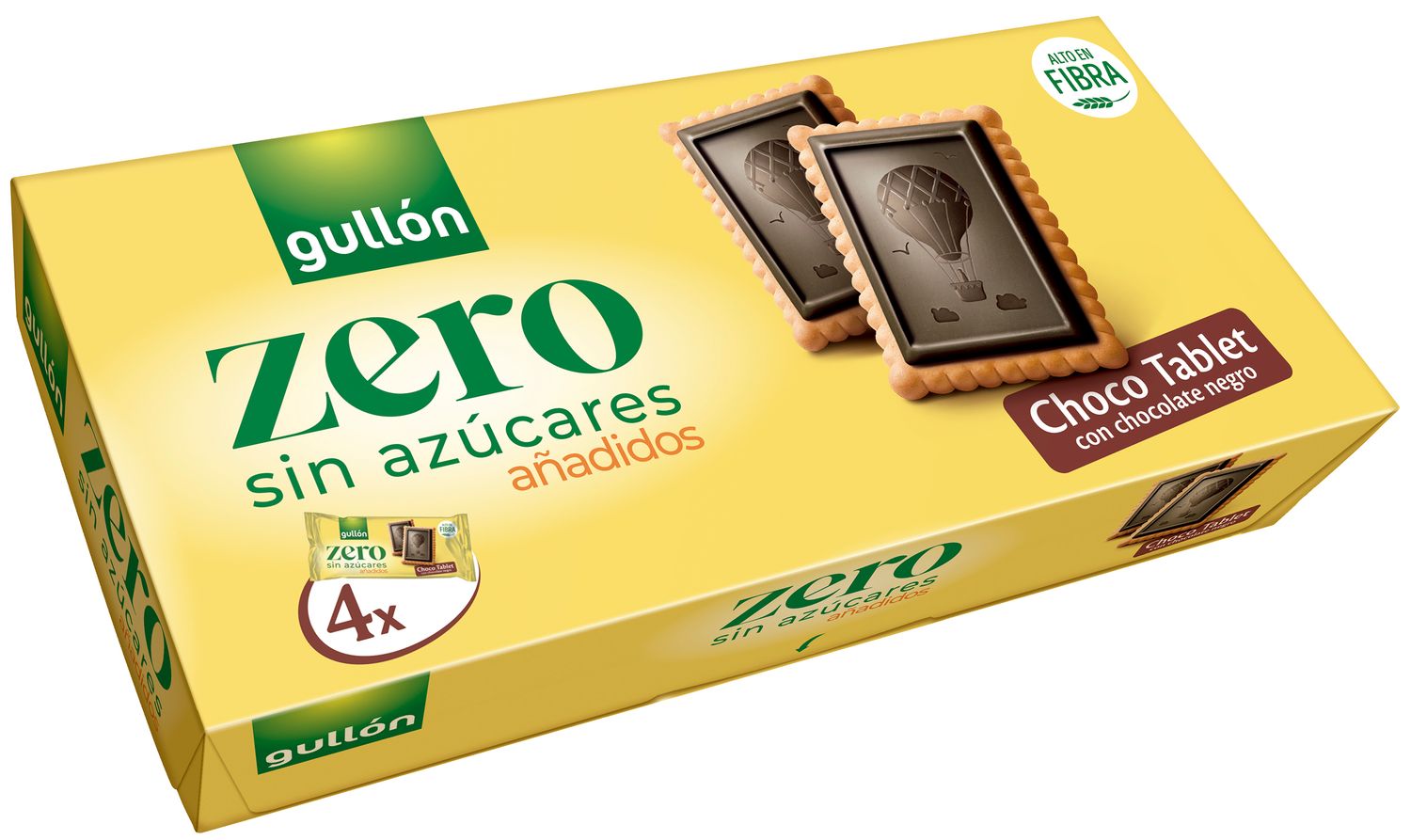 Galletas choco tablet zero sin azúcares añadidos GULLÓN 150 g.