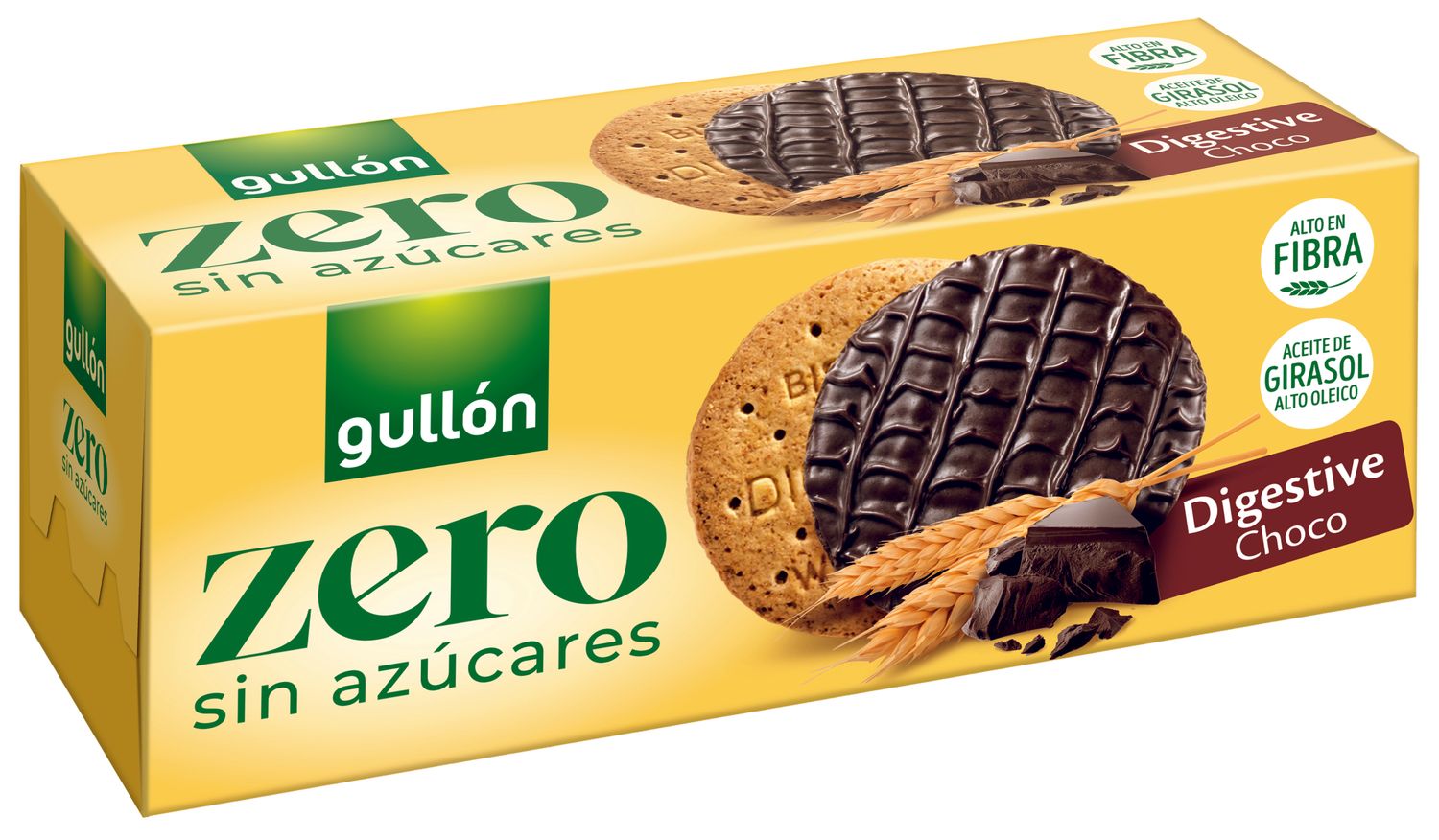 Galletas digestive choco zero sin azúcares GULLÓN 270 g.