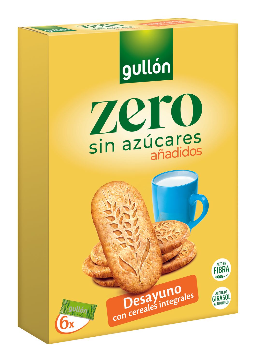 Galletas desayuno con cereales integrales zero sin azúcares añadidos GULLÓN 216 g.