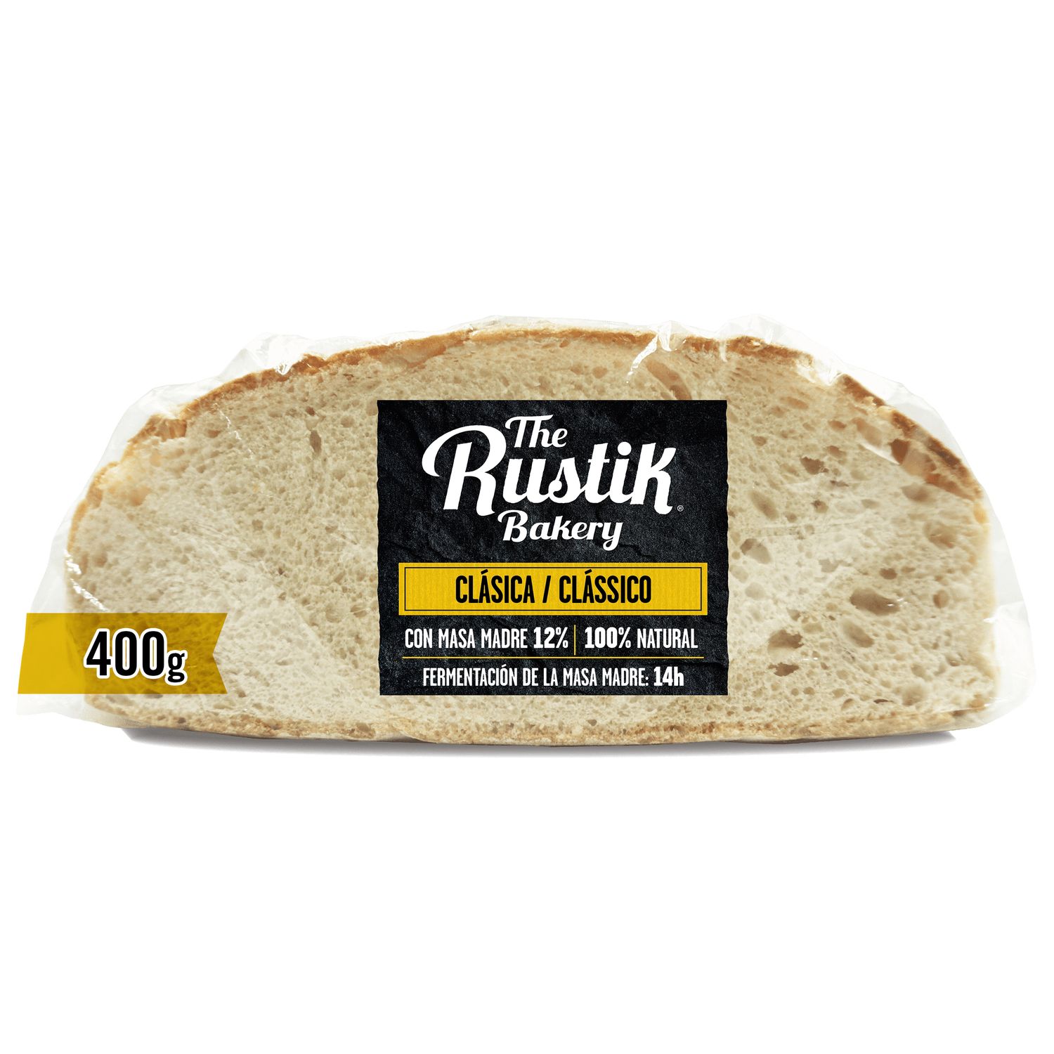 Hogaza de pan clásica con masa madre THE RUSTIK BAKERY 400 g.