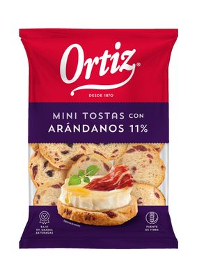 Mini tostas con arándanos 11% ORTIZ 90 g.