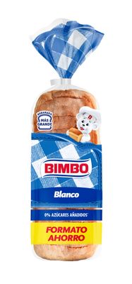 Pan de molde blanco formato ahorro BIMBO 640 g.