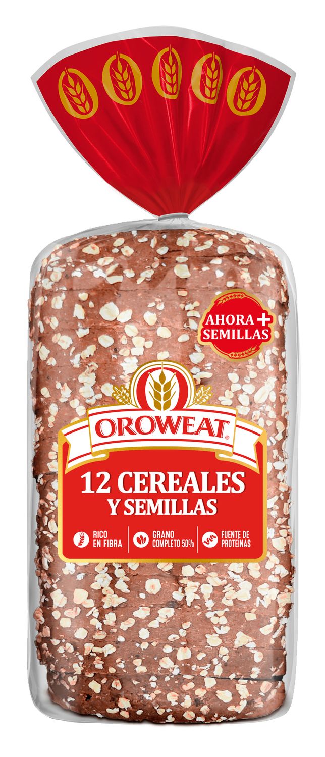 Pan de molde 12 cereales y semillas OROWEAT de BIMBO 550 g.