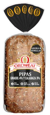 Pan de molde pipas OROWEAT de BIMBO 550 g.