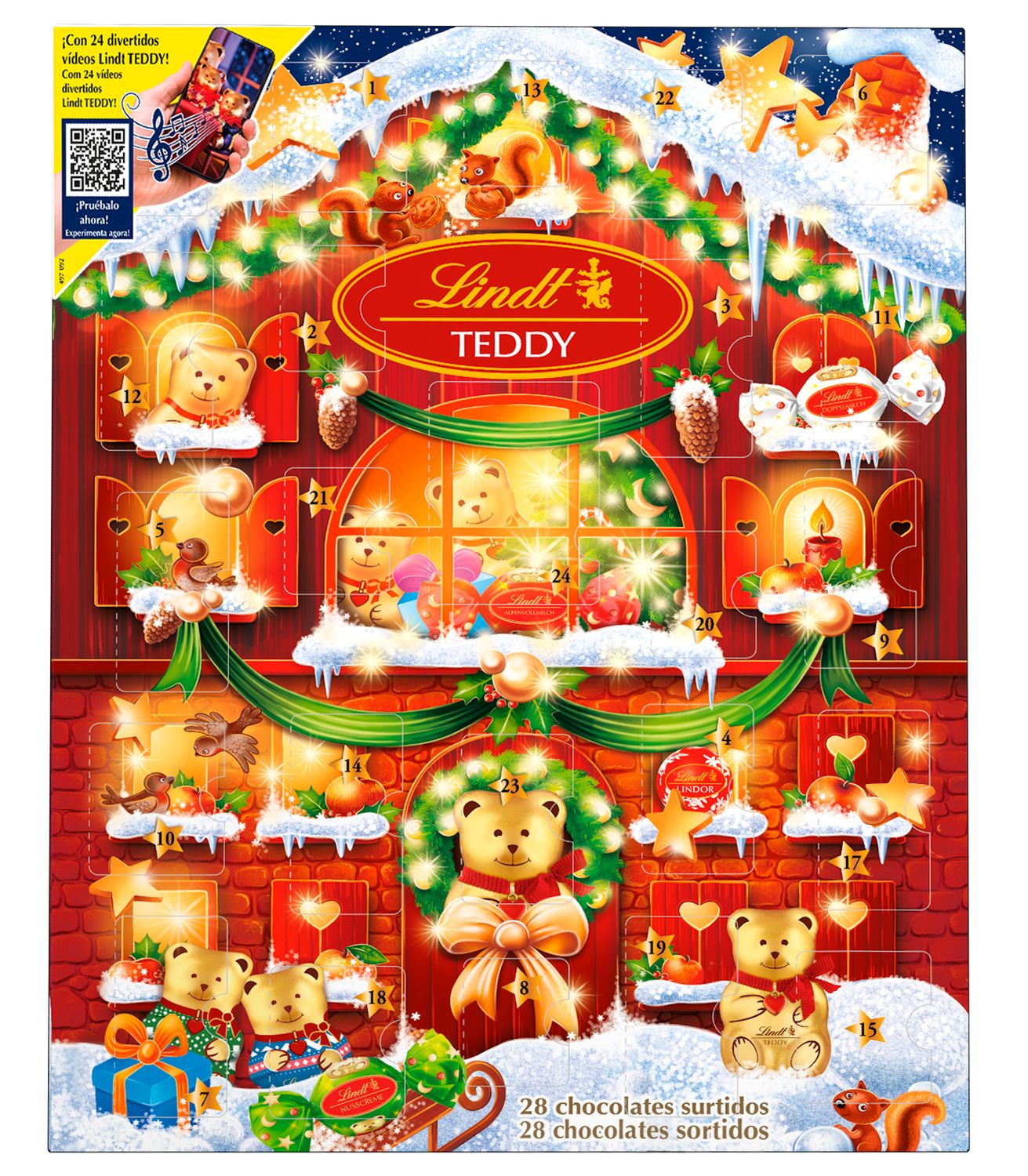 Calendario de adviento teddy LINDT 170 g.