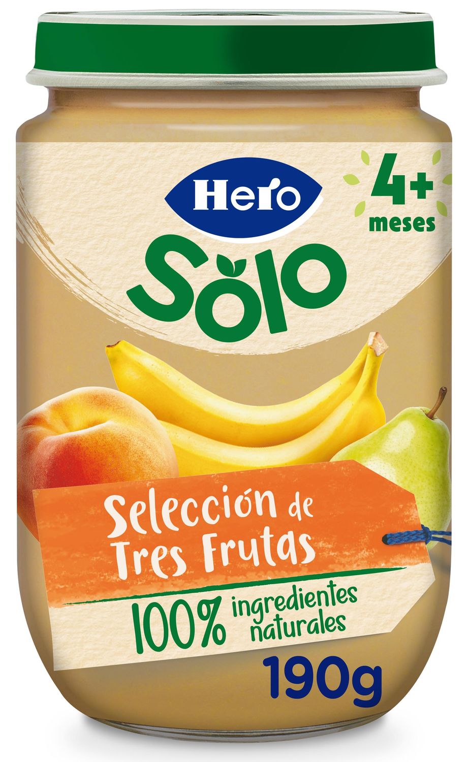 Potito selección de tres frutas HERO SOLO 190 g.