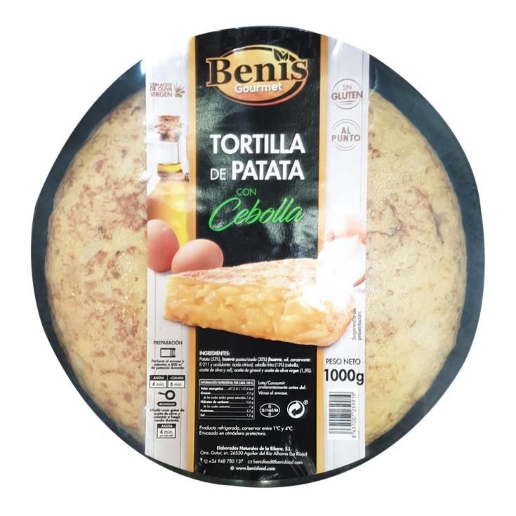 Tortilla de patata con cebolla BENIS 1000 g.