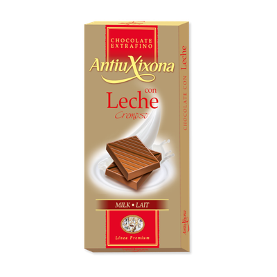 Chocolate con leche cremoso sin gluten ANTIU XIXONA 100 g.
