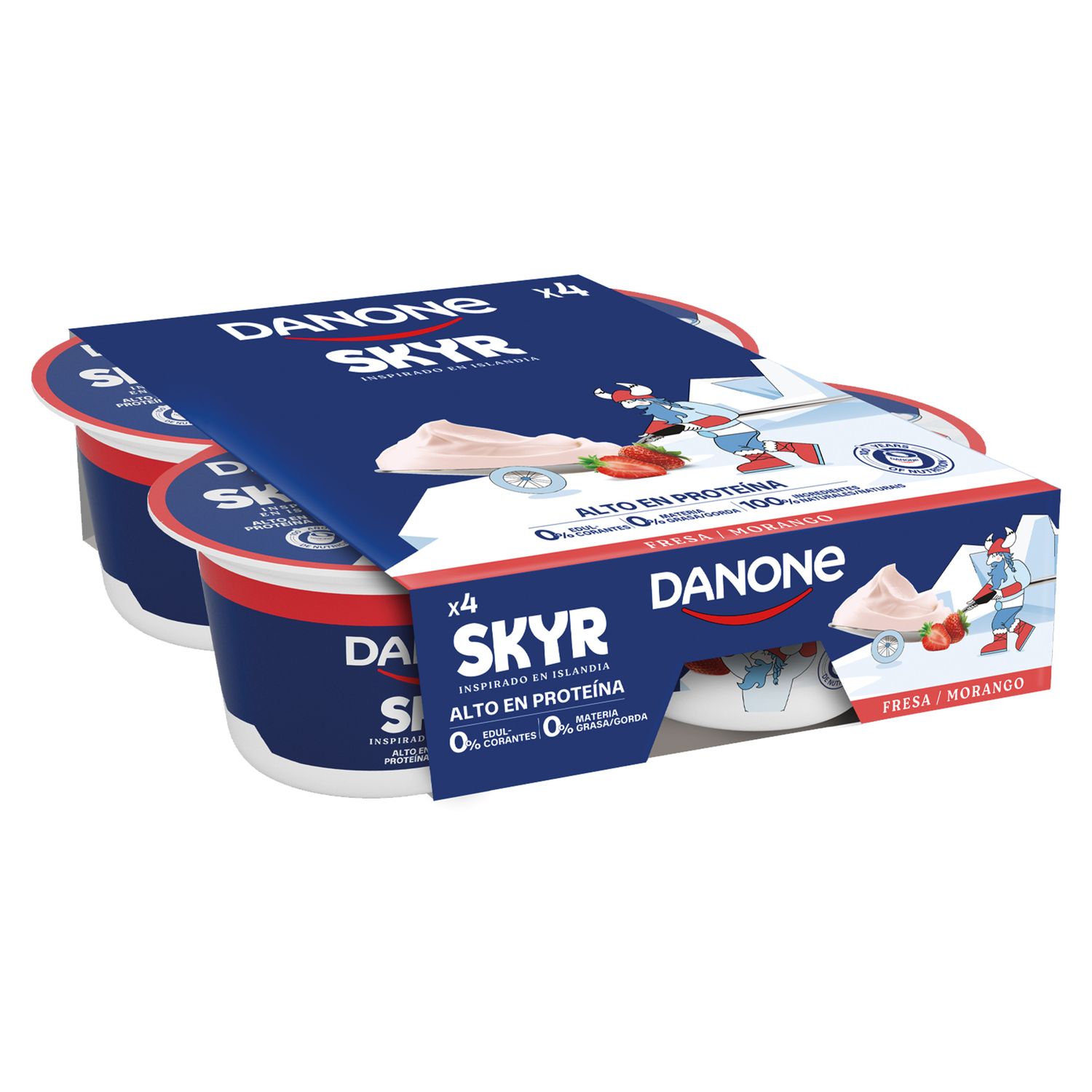 Yogur fresa SKYR de DANONE 4x100 g.