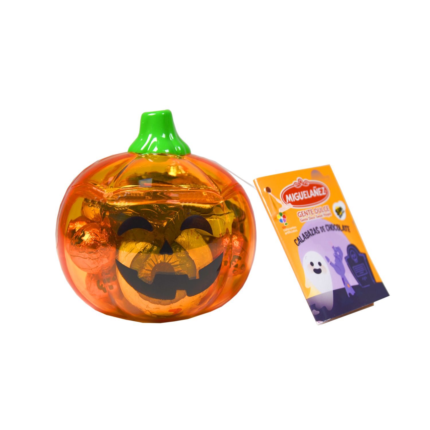 Calabaza de halloween rellena de chocolates MIGUELAÑEZ 100 g.