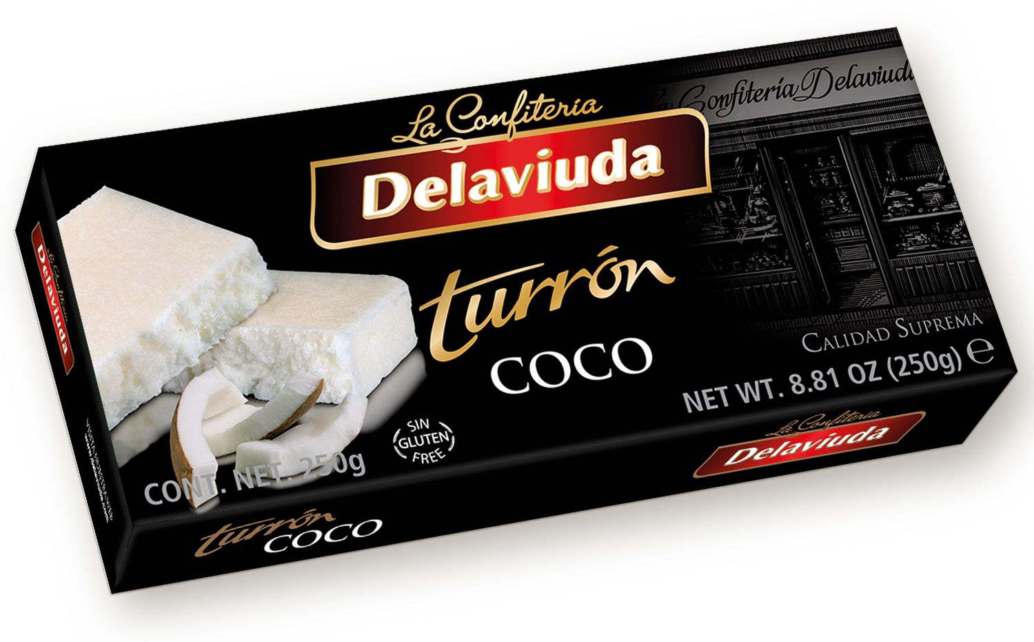 Turrón coco DELAVIUDA 250 g.