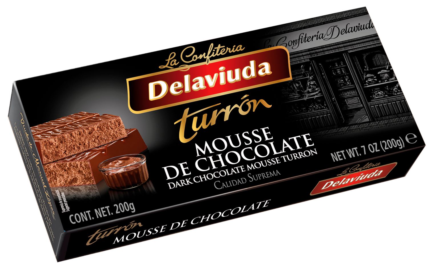Turrón mousse de chocolate DELAVIUDA 200 g.
