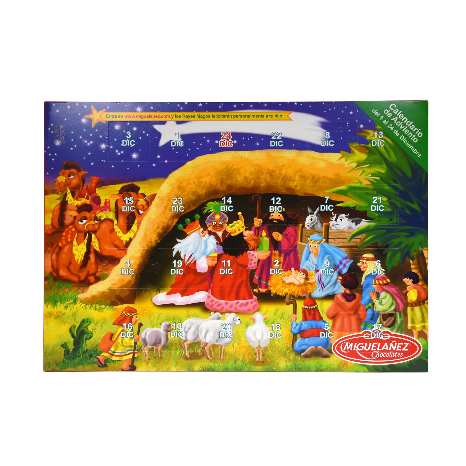 Calendario de adviento con figuras de chocolate MIGUELAÑEZ 75 g.