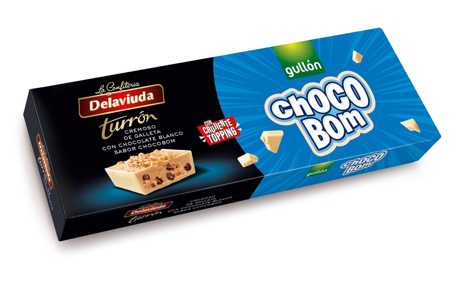 Turrón ChocoBom chocolate blanco DELAVIUDA 150 g.