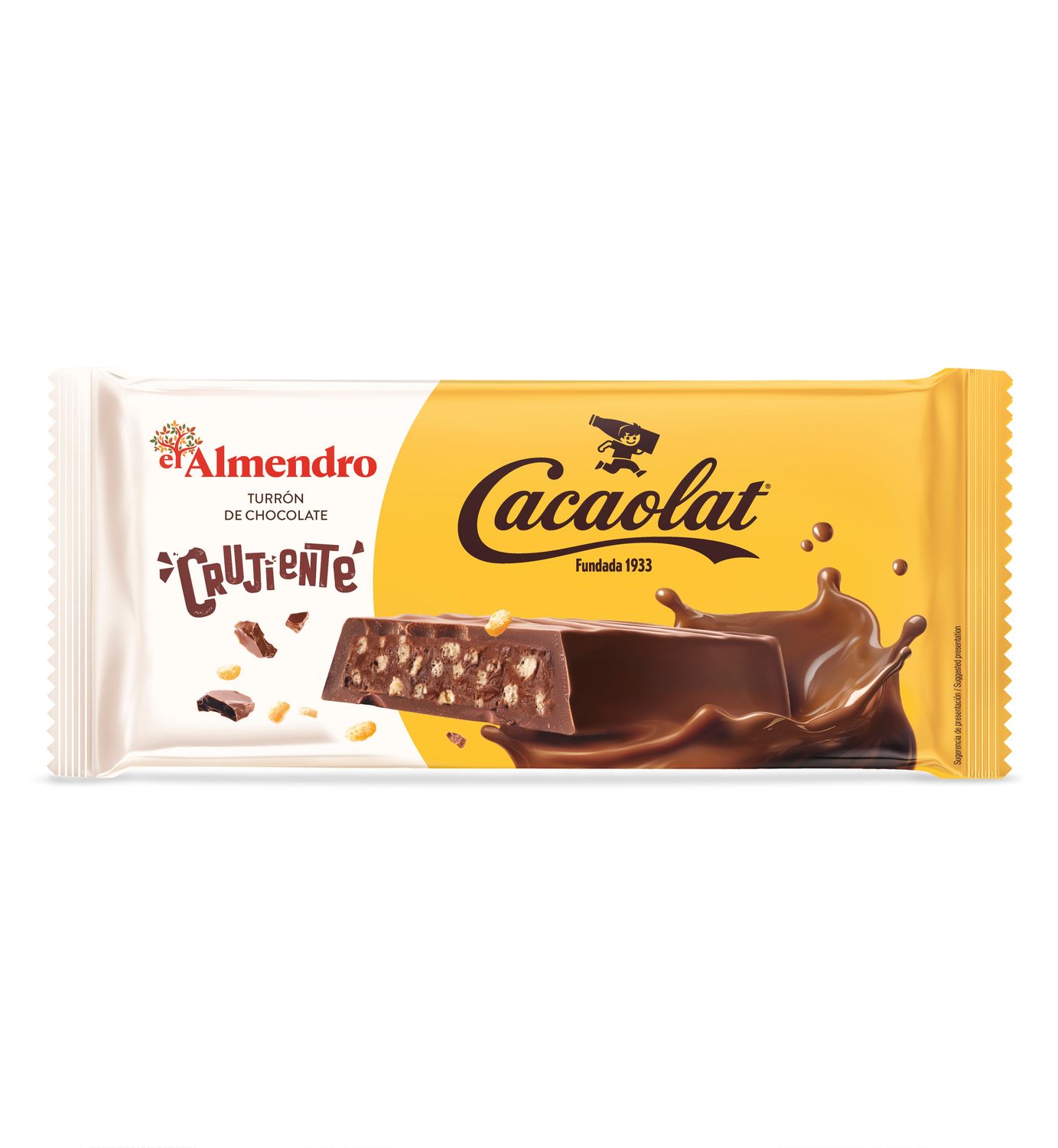 Turrón de chocolate crujiente Cacaolat EL ALMENDRO 180 g.
