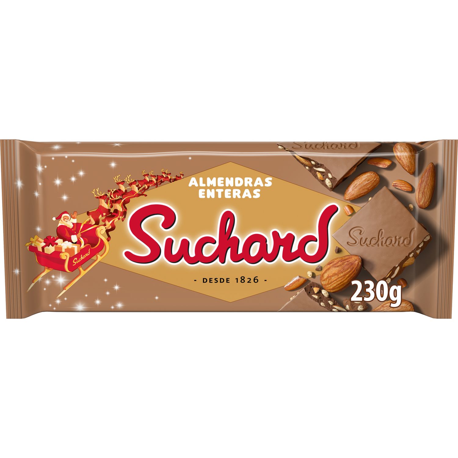 Turrón de chocolate almendras enteras SUCHARD 230 g.