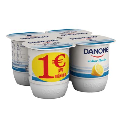 Yogur sabor limón de DANONE (pack 4).