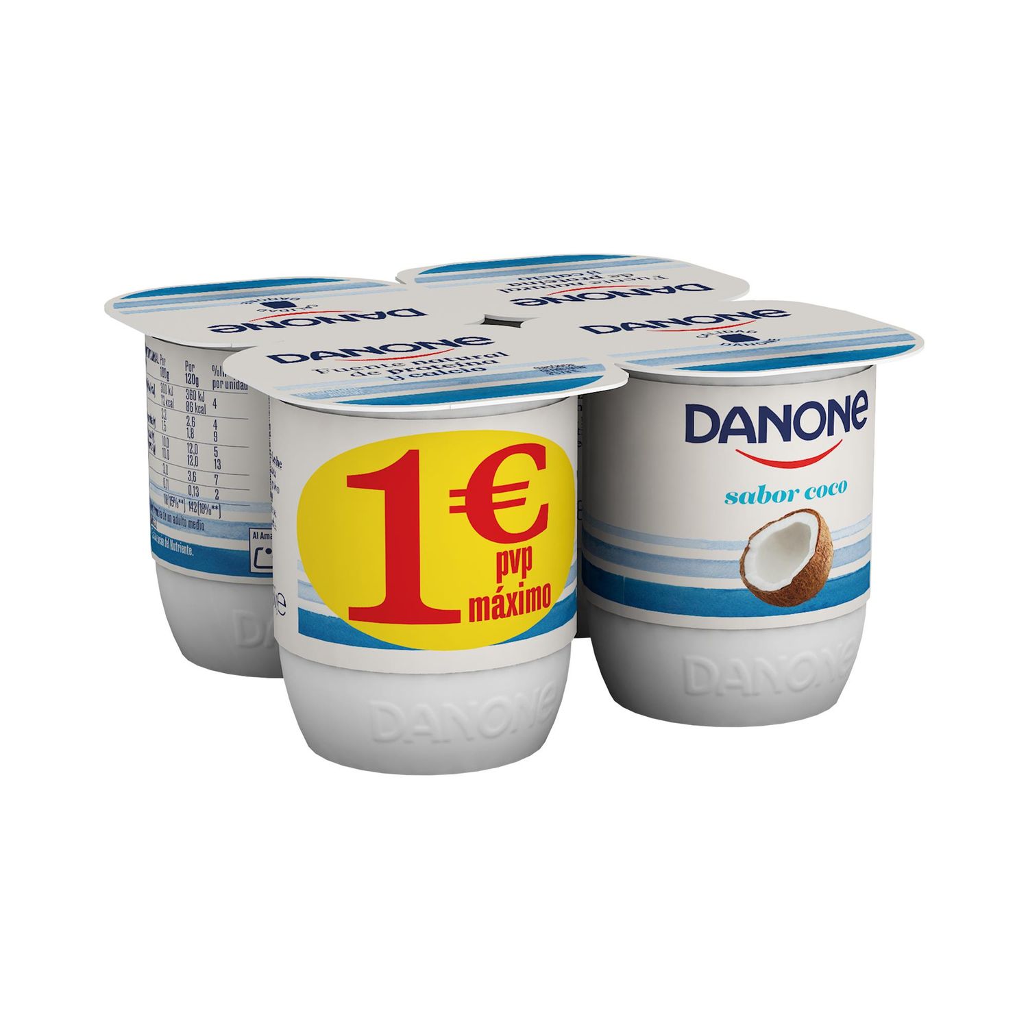 Yogur sabor coco de DANONE (pack 4).