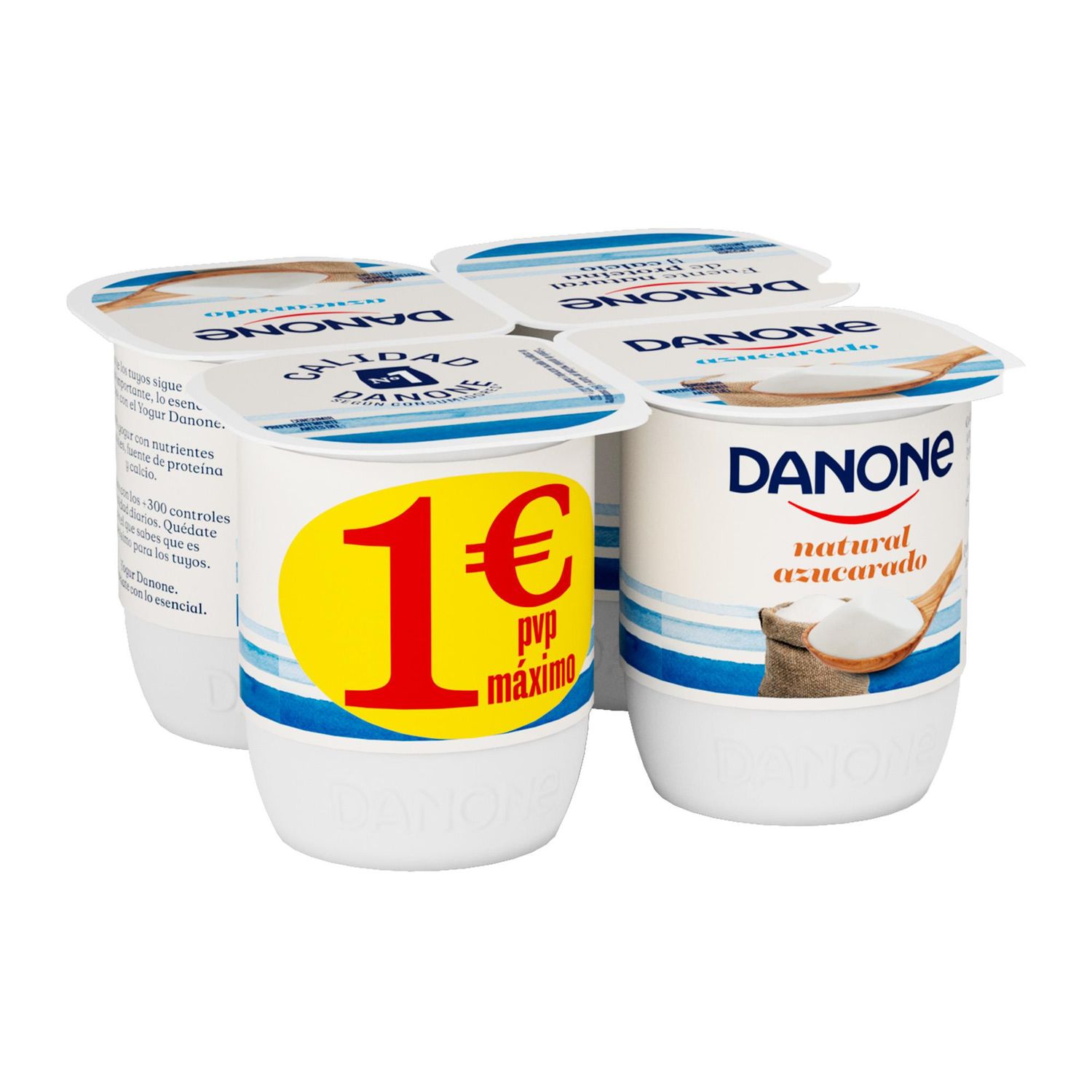 Yogur natural azucarado de DANONE (pack 4).