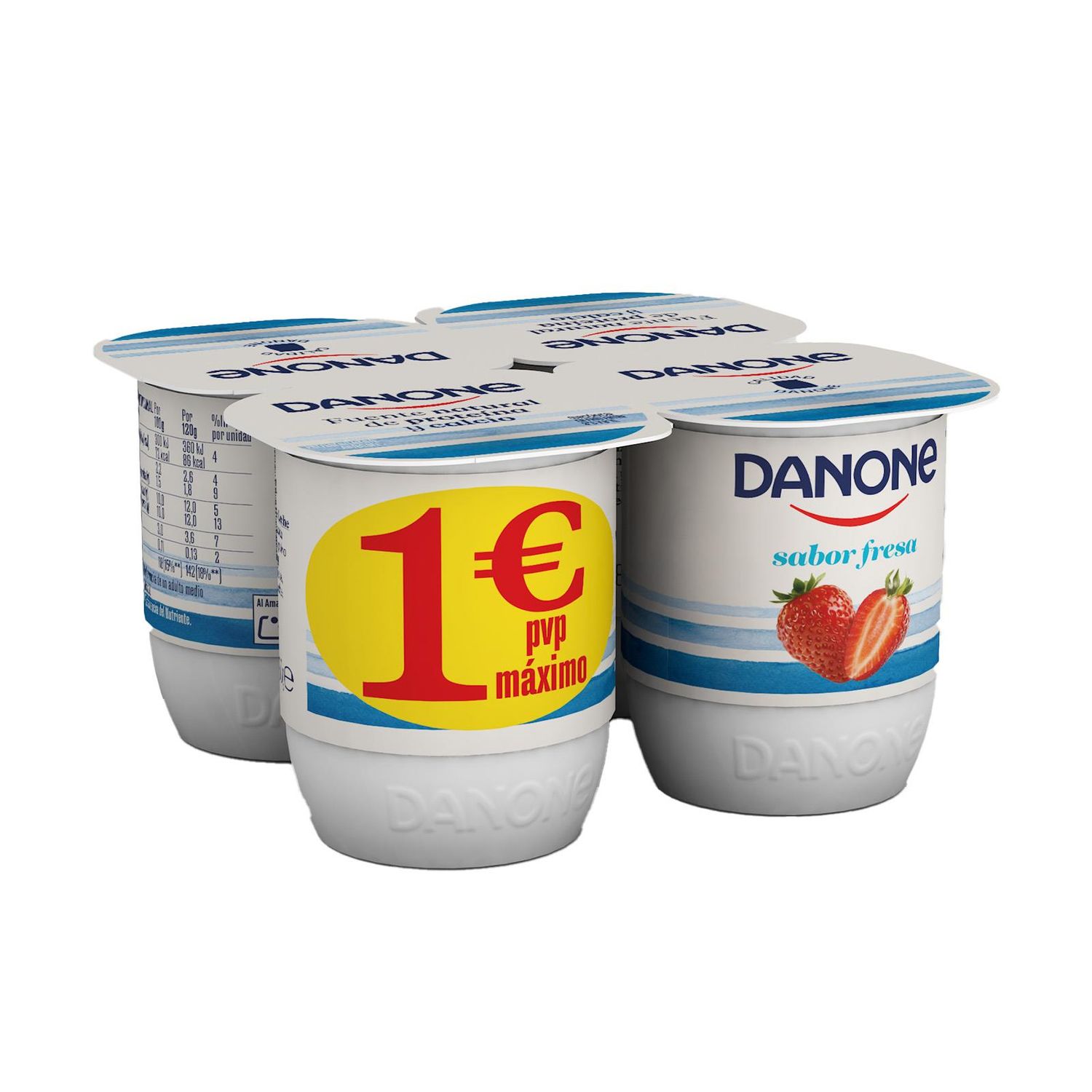 Yogur sabor fresa de DANONE (pack 4).