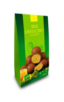 Bombones de chocolate relleno de pistacho y kadaif MILLANO 120 g.