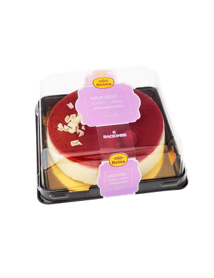 Tarta mousse de queso con fresa y frambuesa REINA 648 g.