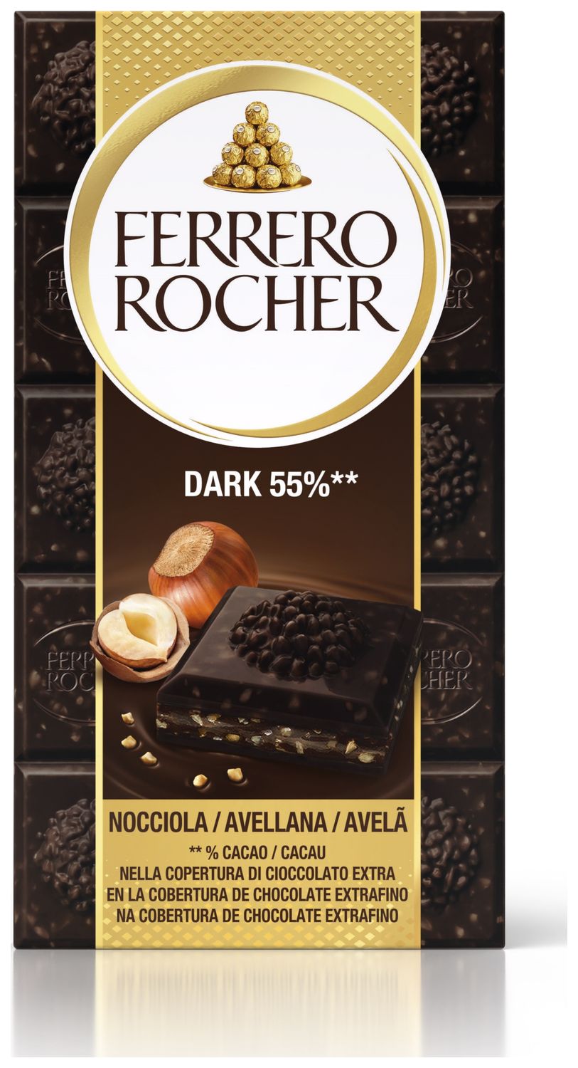 Tableta de chocolate negro 70% FERRERO ROCHER 90 g.