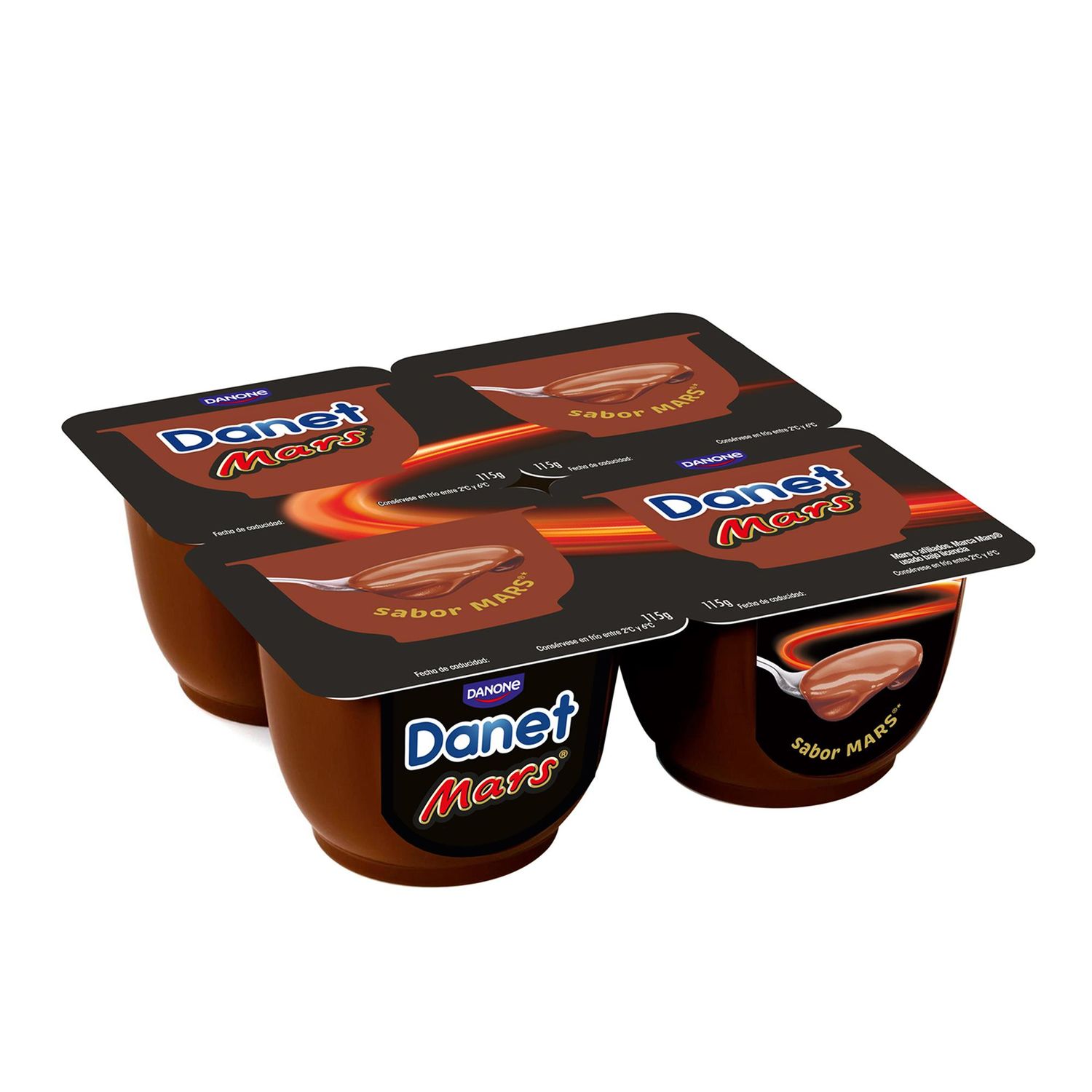 Natillas sabor mars DANET de DANONE 4 x 115 g.