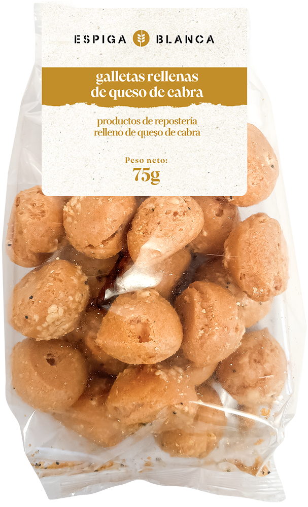 Galletas rellenas de queso de cabra ESPIGA BLANCA 75 g.