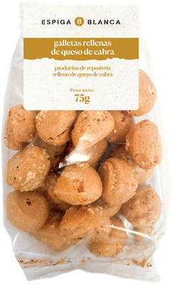 Galletas rellenas de queso de cabra ESPIGA BLANCA 75 g.