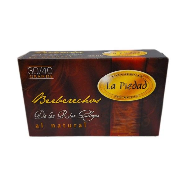 Berberechos de las Rías Gallegas al natural LA PIEDAD 30/40 piezas grandes 120 g.