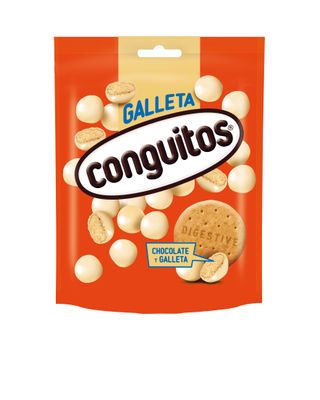 CONGUITOS de chocolate blanco y galleta 120 g.