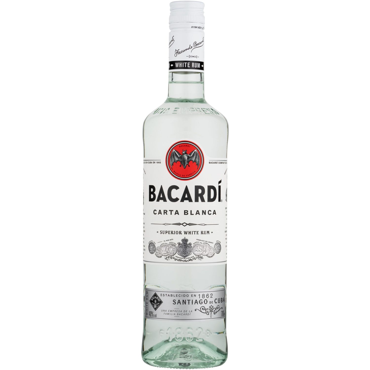 Ron carta blanca BACARDI 700 ml.