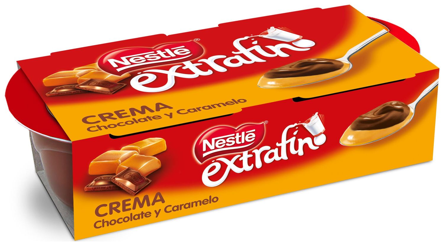 Crema de chocolate y caramelo extrafino NESTLÉ 2x70 g.