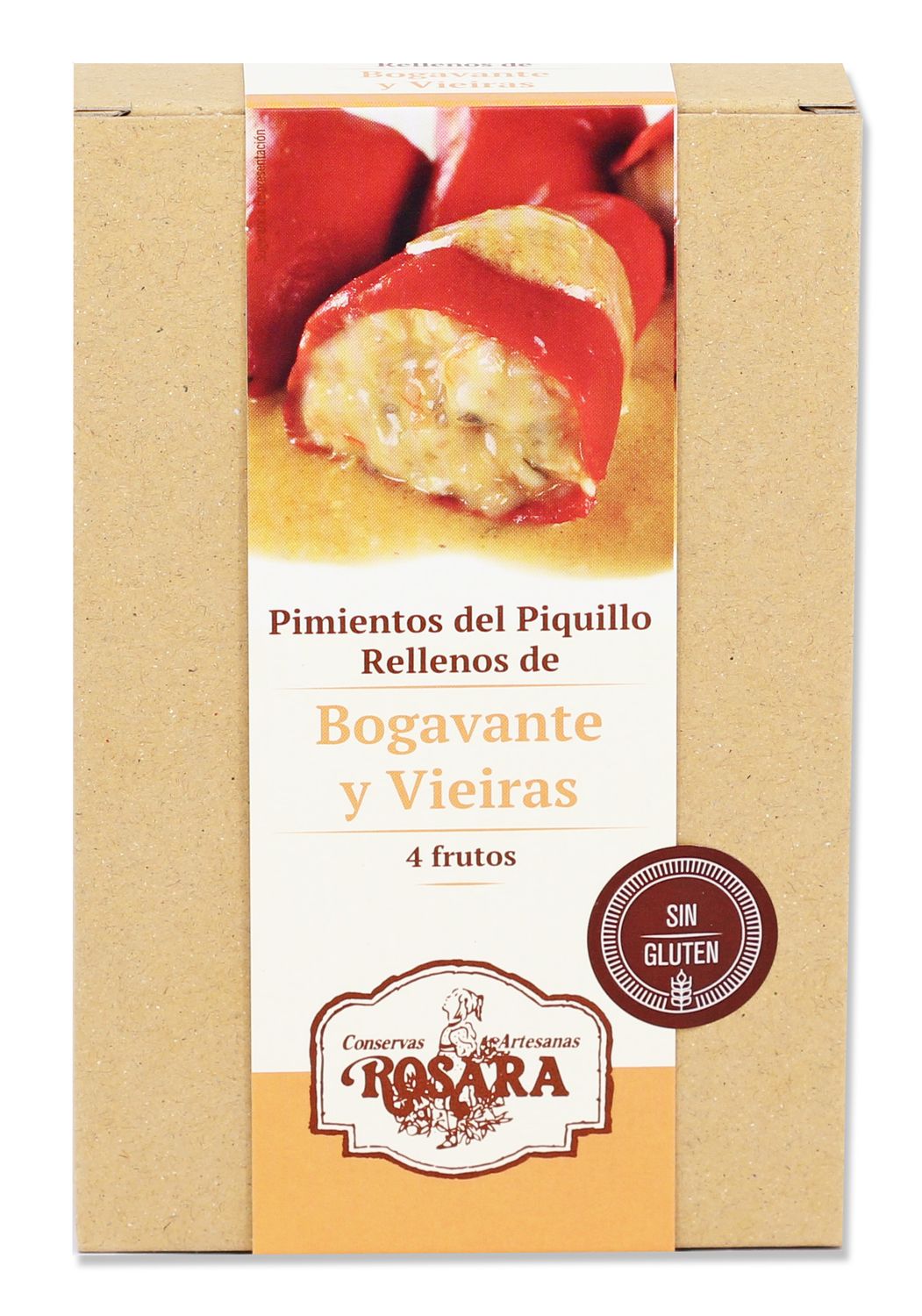 Pimientos del piquillo rellenos de bogavante y vieiras ROSARA 250 g.