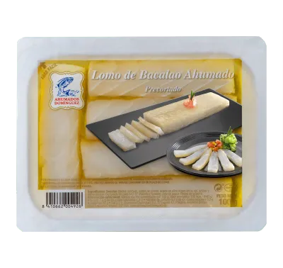 Lomos de bacalao ahumado AHUMADOS DOMINGUEZ 100 g.