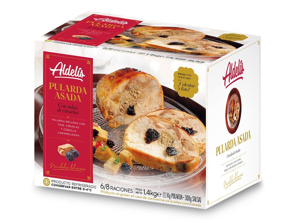 Pularda trufada con salsa de ciruelas ALDELIS 6/8 rac. 1.4 Kg