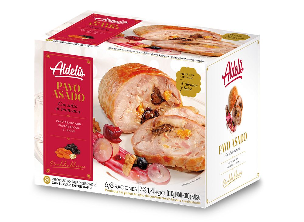 Pavo asado con salsa de manzana ALDELIS 6/8 rac. 1.4 Kg