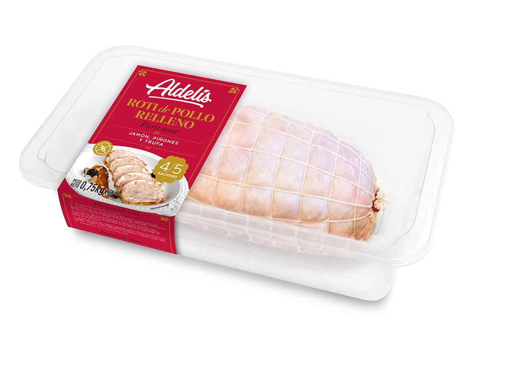 Roti de pollo relleno para asar ALDELIS 4/5 rac. 750 g.