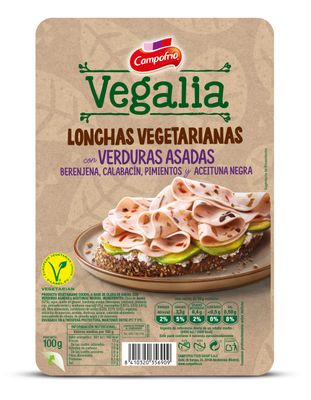 Lonchas vegetarianas con verduras asadas VEGALIA de CAMPOFRÍO 100G g.