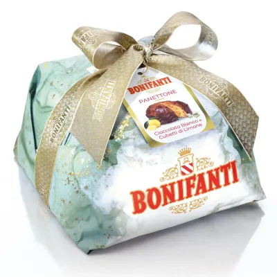 Panettone de chocolate blanco y limón BONIFANTI 1000 g.