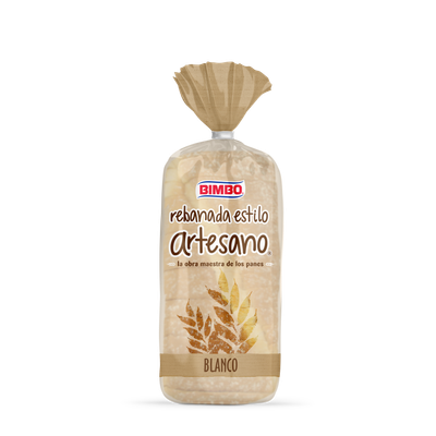 Pan de molde blanco rebanada estilo artesano BIMBO 500 g.