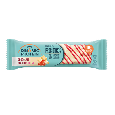 Barritas proteínas chocolate blanco y fresa DINAMIC PROTEIN 55 g.